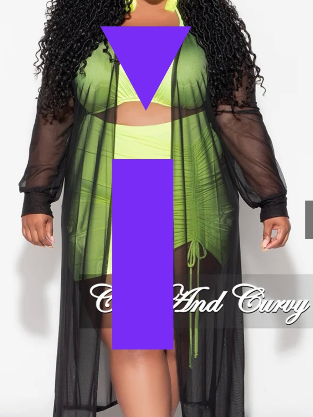 Chic and Curvy Mesh Duster in black 3X. Not opened still in original packaging.